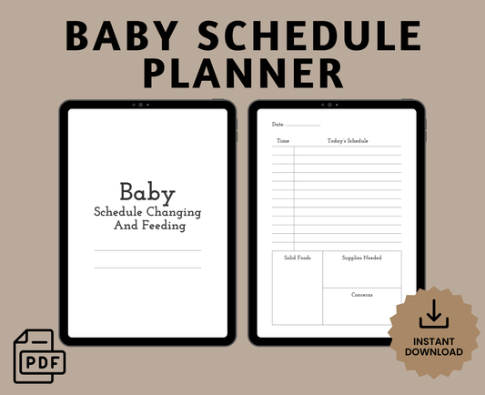 Baby Schedule Planner & Feeding Tracker | Printable Daily Log for New Moms | Digital PDF for GoodNotes & Notability