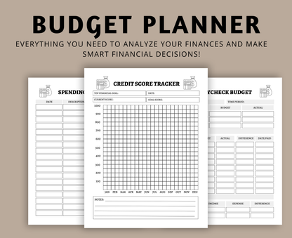 Digital Budget Planner & Finance Tracker | All-in-One Printable PDF for GoodNotes, Notability, & More | Financial Goal Planner