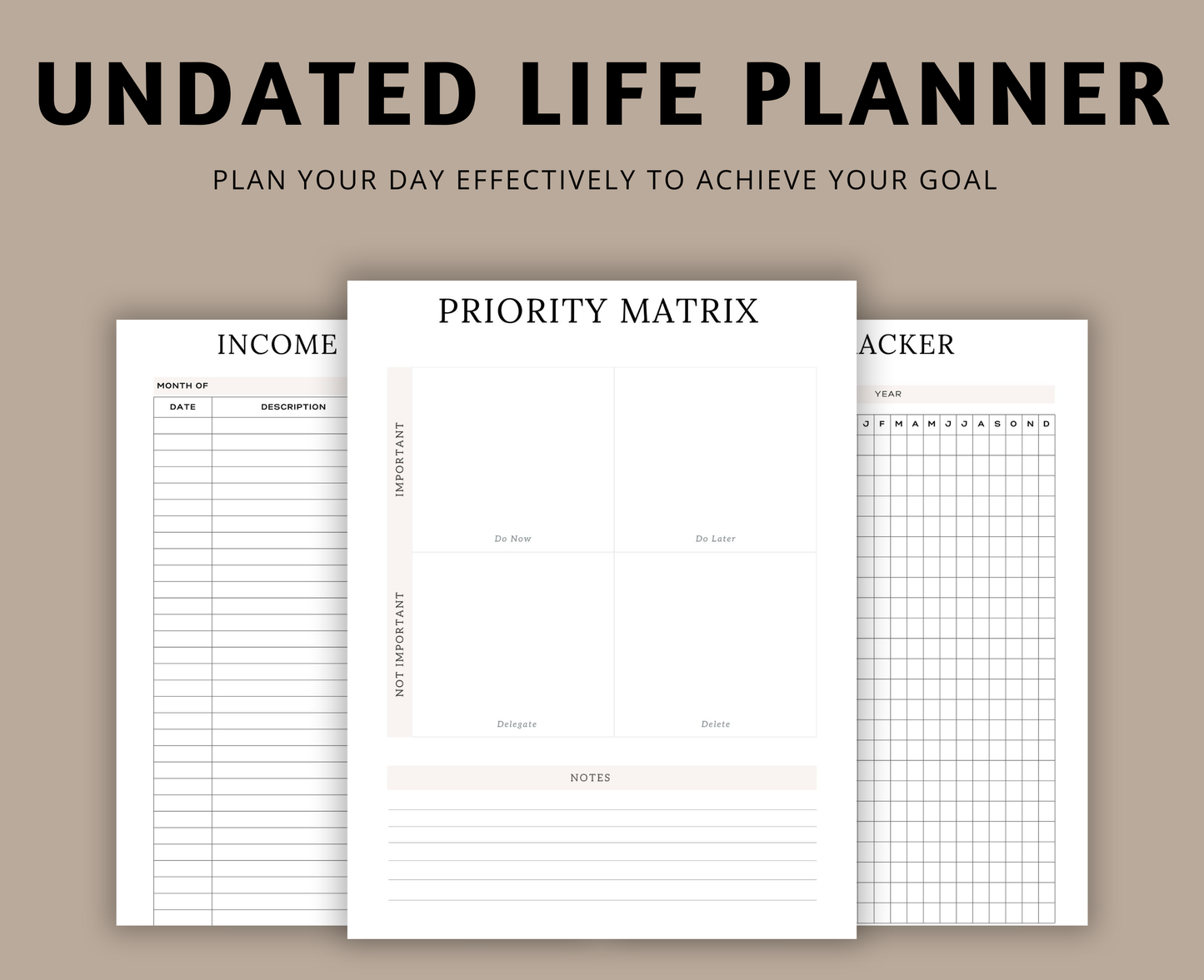 Life Planner Perpetual Dated - Digital | All-in-One Productivity & Goal Planner for GoodNotes & Notability | Printable PDF