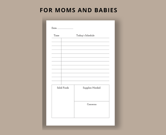 Baby Schedule Planner & Feeding Tracker | Printable Daily Log for New Moms | Digital PDF for GoodNotes & Notability