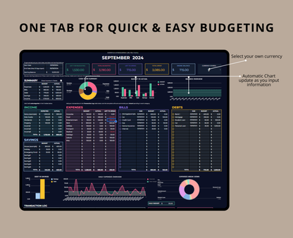 Budget & Finance Spreadsheet | Expense Tracker | Money Management Template for Google Sheets & Excel (Instant Download)
