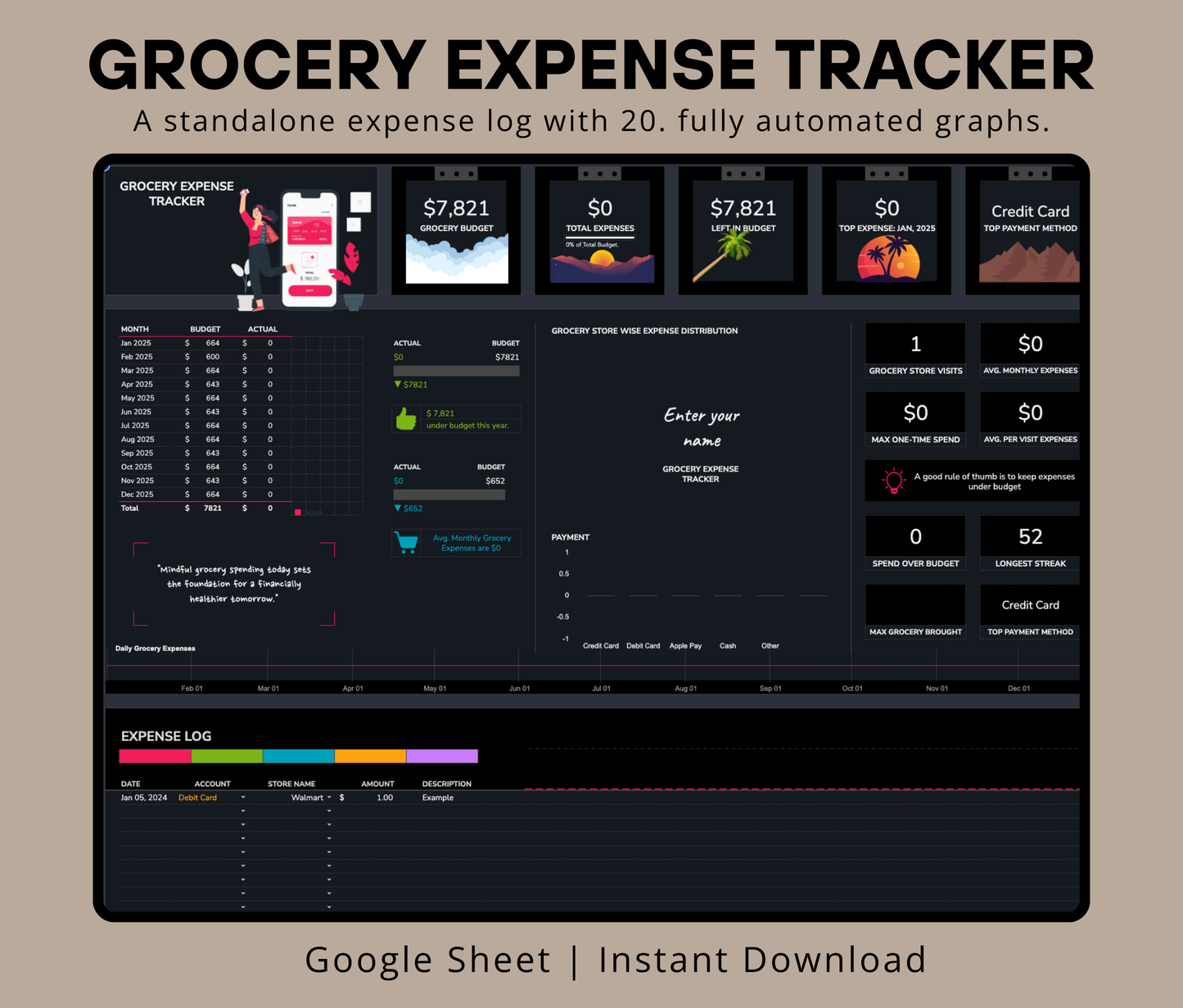 Automated Meal Planning Spreadsheet | Grocery List Generator & Nutrition Tracker