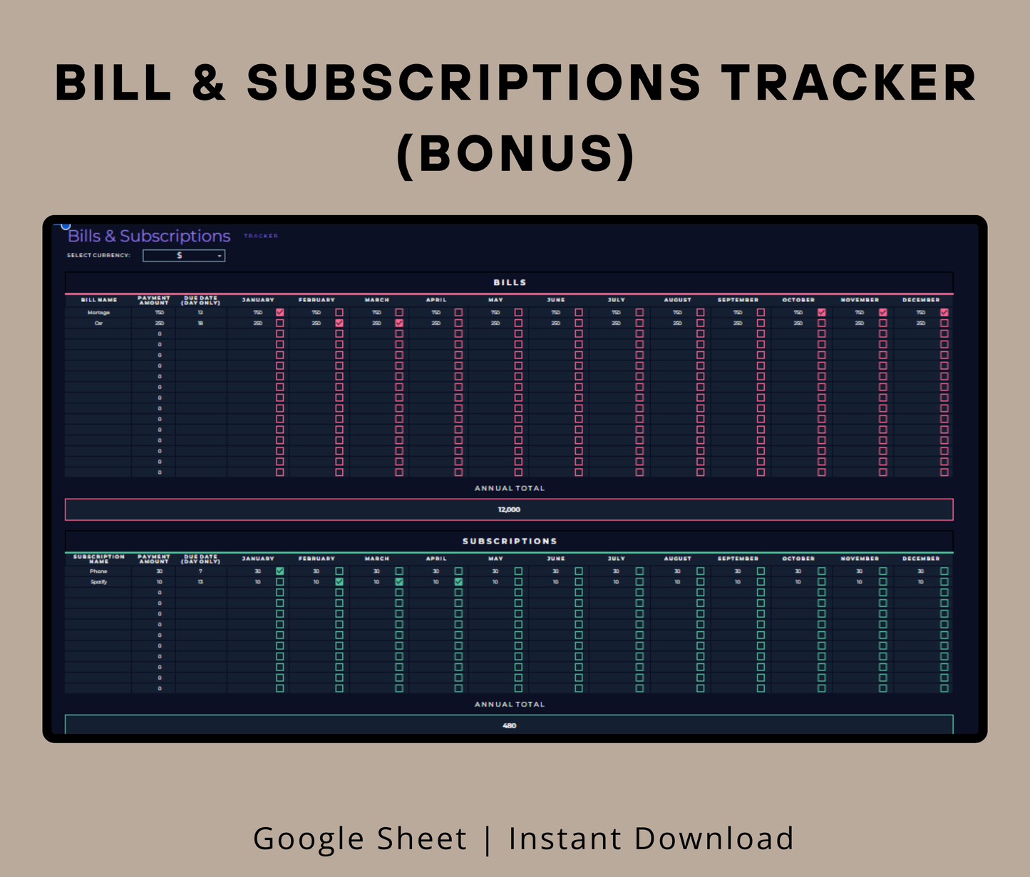 Wellness & Habit Tracker Spreadsheet | Daily, Weekly & Monthly Habit Tracker | Productivity & Self-Care Template (Google Sheets & Excel)